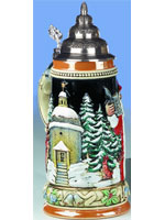 Bierkrug "Alpenländischer Nikolaus mit Stille Nacht Kapelle" 0,75 l