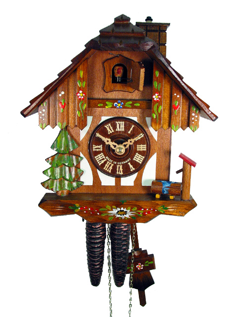Kuckucksuhr "Fachwerk, Kaminfeger"