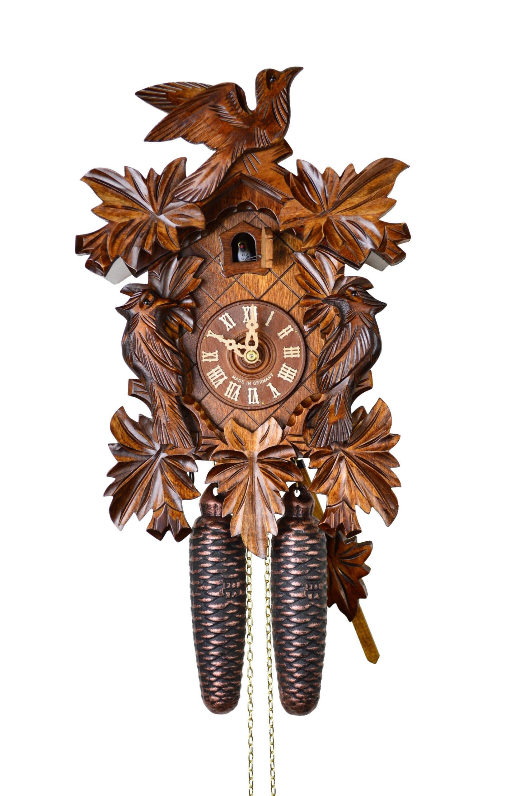 Kuckucksuhr "7-Laub, 3-Vögel"