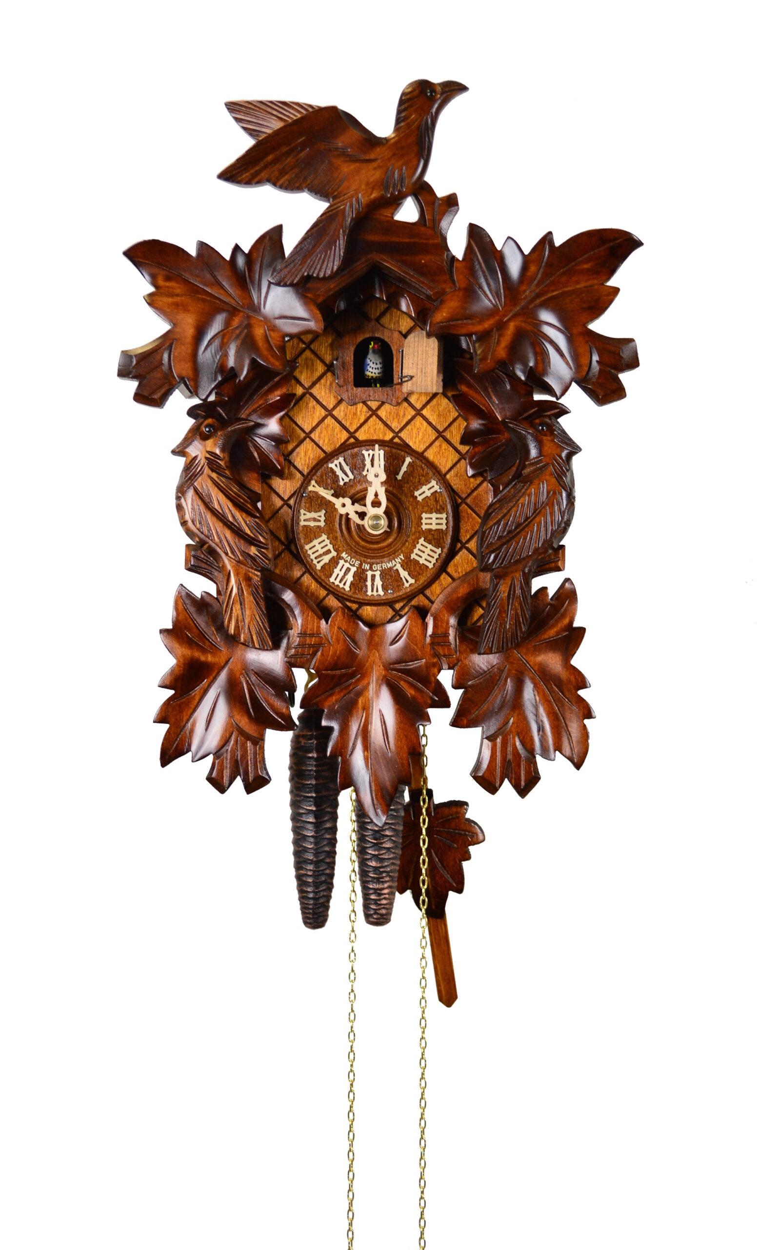 Kuckucksuhr "7-Laub, 3-Vögel"
