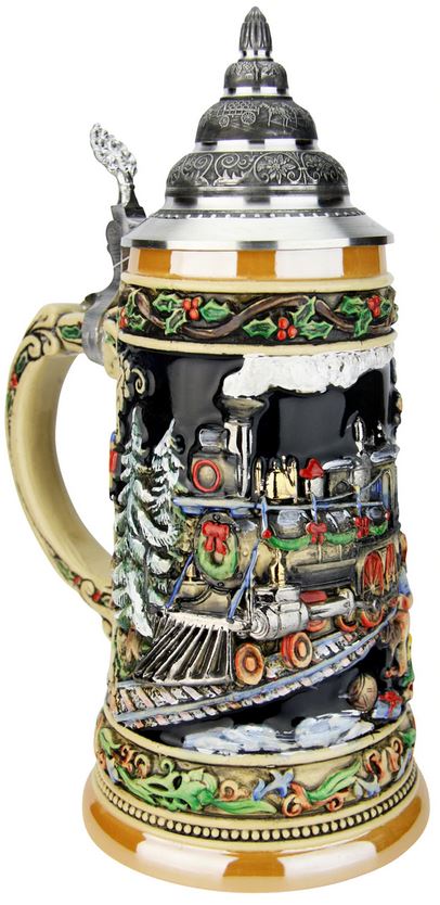 Weihnachtsmann Zug 1 L Krug mit Zinndeckel – Bild 5
