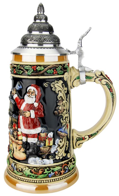 Weihnachtsmann Zug 1 L Krug mit Zinndeckel – Bild 4