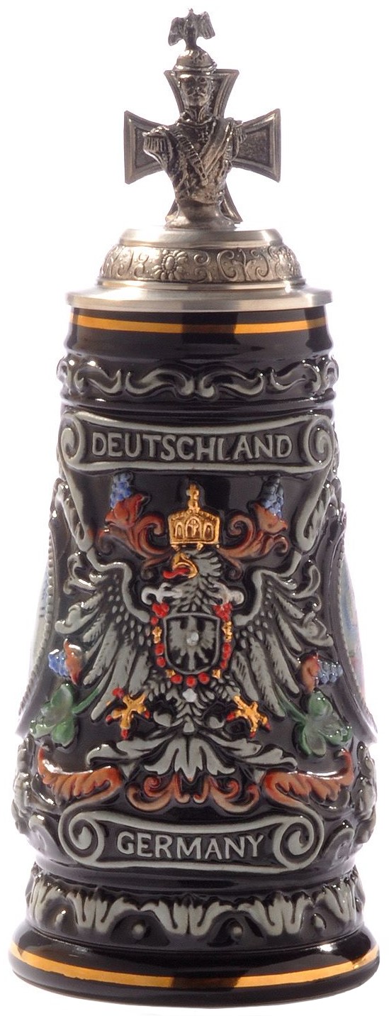 Deutschlandadler Reliefkrug 0,4 L Kaiser Wilhelm Deckel – Bild 3