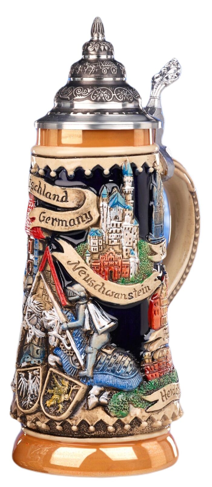Deutschland Mittelalter Krug 0,5 Liter kobalt bemalt mit ZD – Bild 3