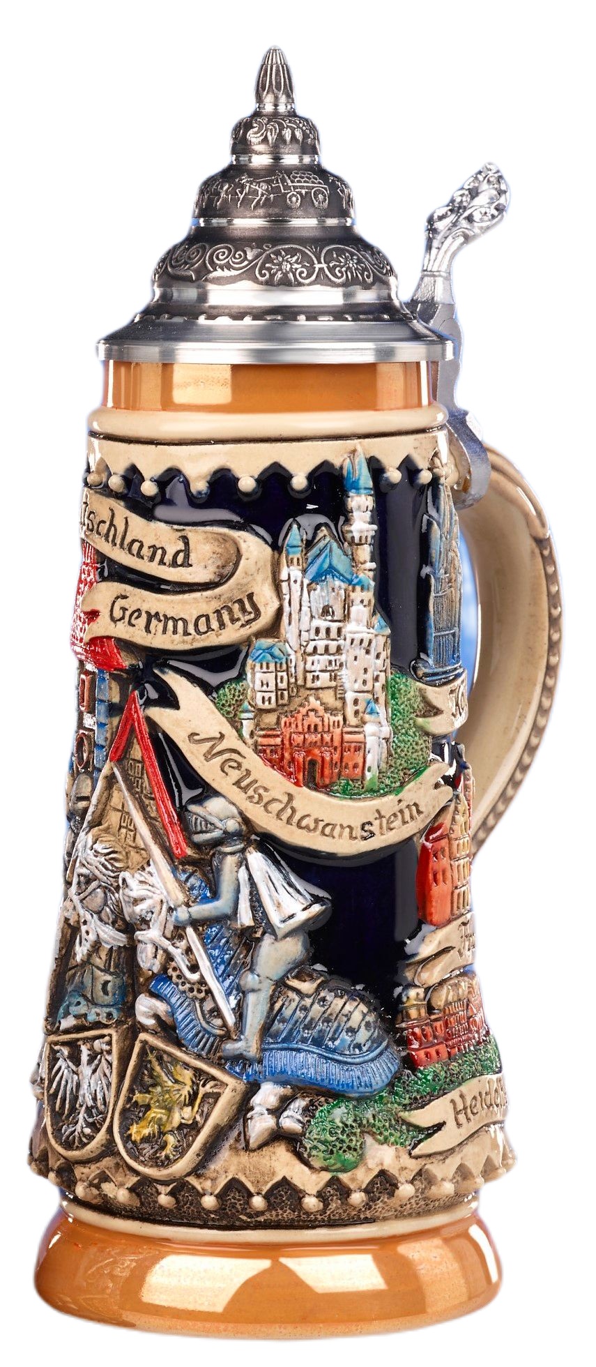 Deutschland Mittelalter Krug 0,5 Liter kobalt bemalt mit ZD – Bild 3