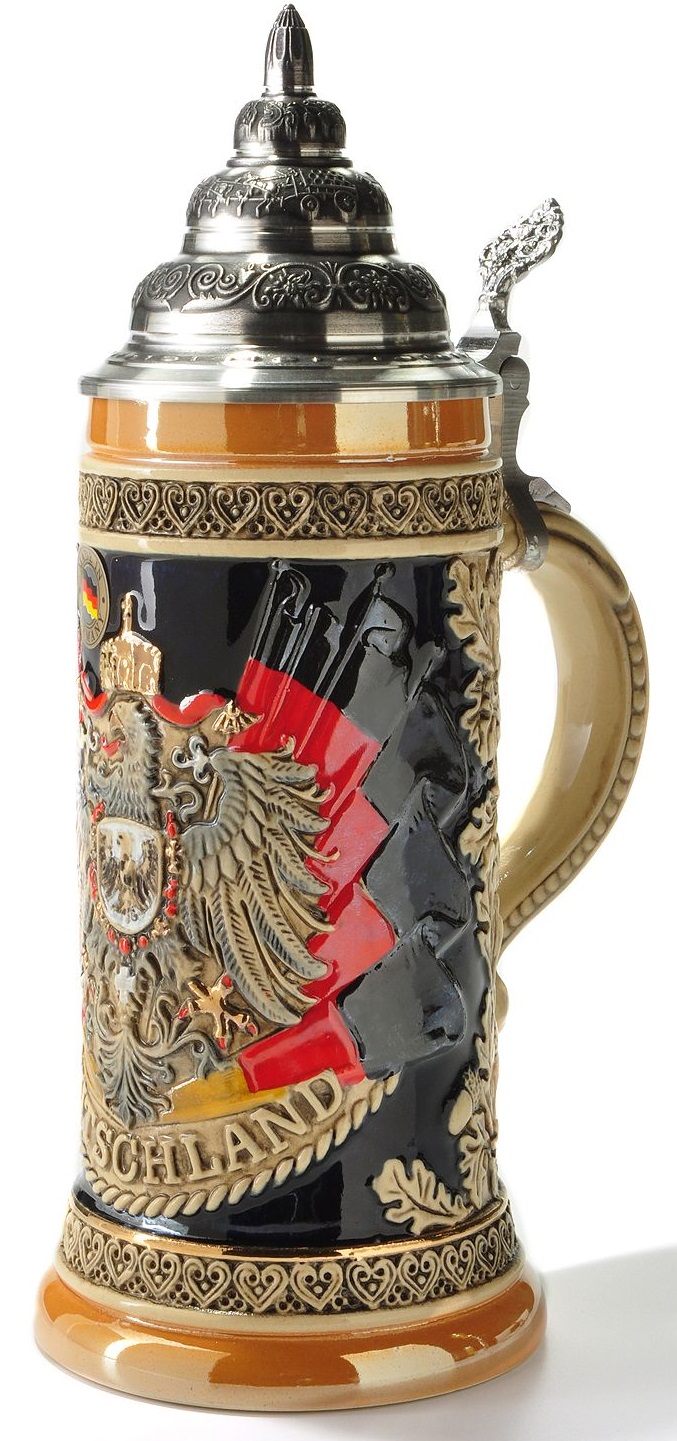 Deutschlandadler & Flagge Krug, Relief bemalt 0,5 Liter – Bild 3