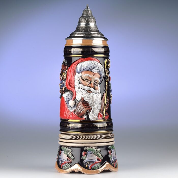 Nikolaus Krug 1,0 Ltr, kobalt, bemalt, Musikwerk, Spitzdeckel