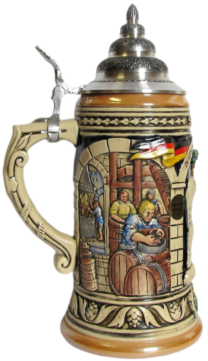 Reinheitsgebot 1.0 L, Kobalt, bemalt, Zinndeckel – Bild 4