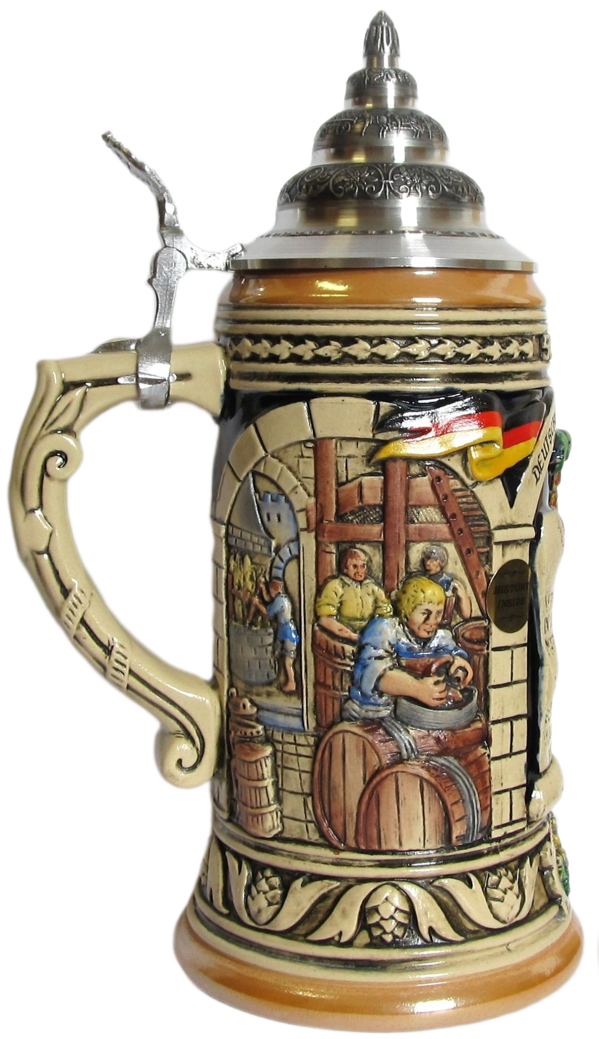Reinheitsgebot 1.0 L, Kobalt, bemalt, Zinndeckel – Bild 4