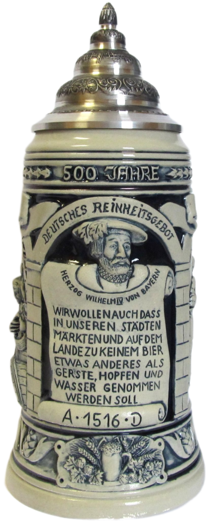Reinheitsgebot 1.0 L, Steingrau, Zinndeckel