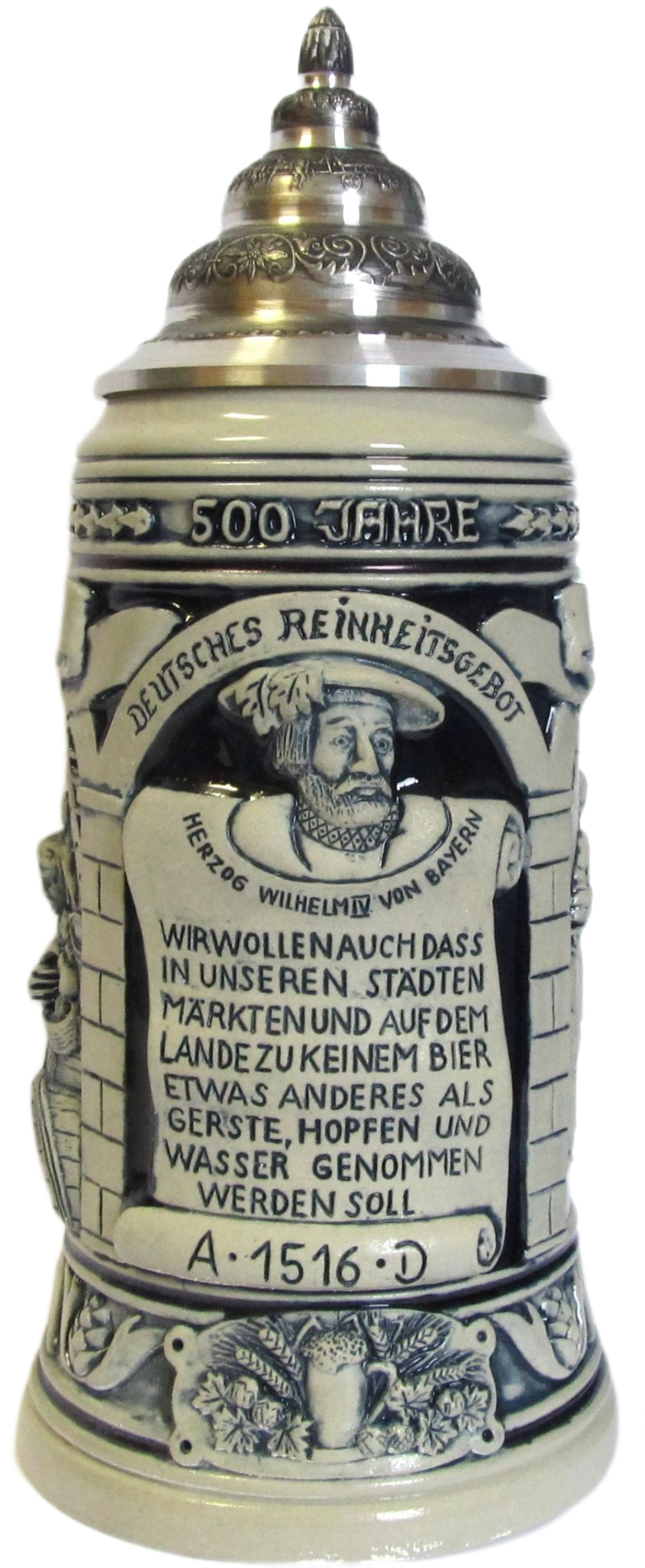 Reinheitsgebot 1.0 L, Steingrau, Zinndeckel