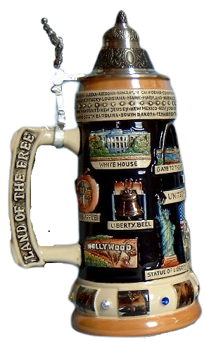 USA Panorama Krug mit Zinndeckel – Bild 3