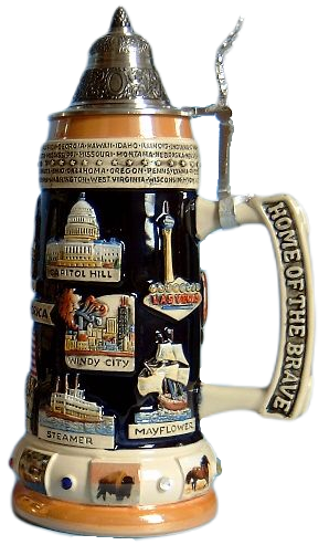 USA Panorama Krug mit Zinndeckel – Bild 5