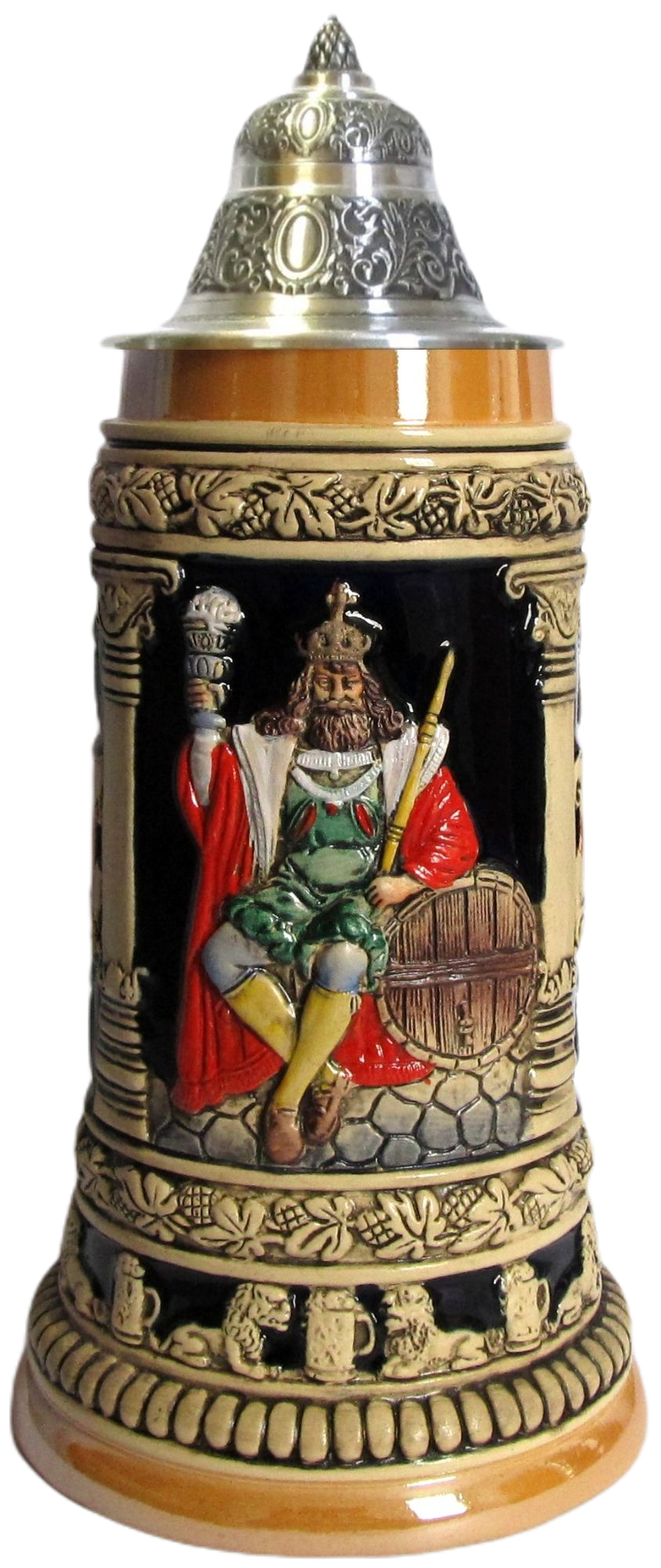 Gambrinus Krug 3/4 ltr., kobalt, , bemalt, Thewalt 1893