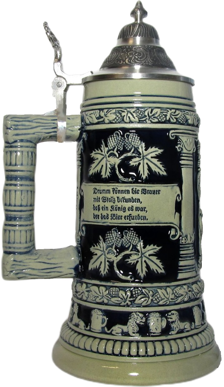 Gambrinus Krug 3/4 ltr., , steingrau, Thewalt 1893 – Bild 4