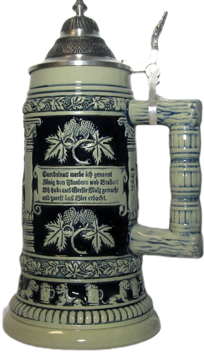 Gambrinus Krug 3/4 ltr., , steingrau, Thewalt 1893 – Bild 3