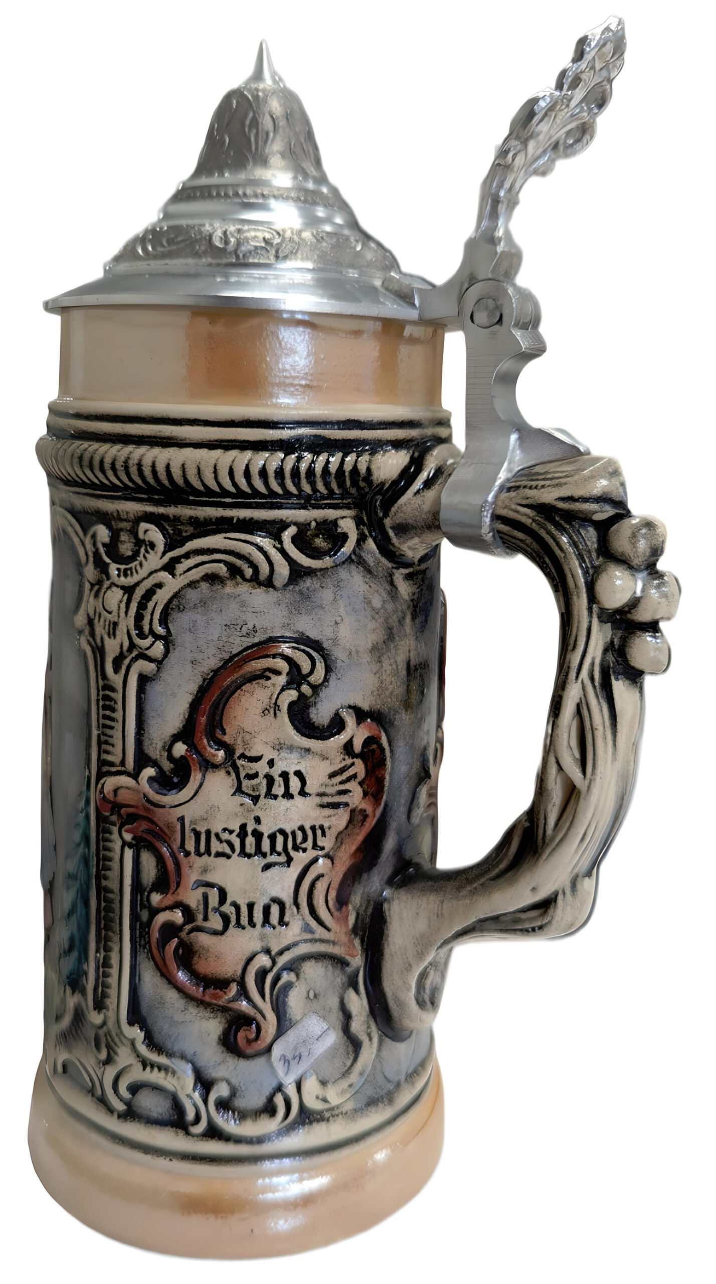 "Auf Freiersfüßen" Bierkrug handbemalt, 1/2 ltr., ZD – Bild 3