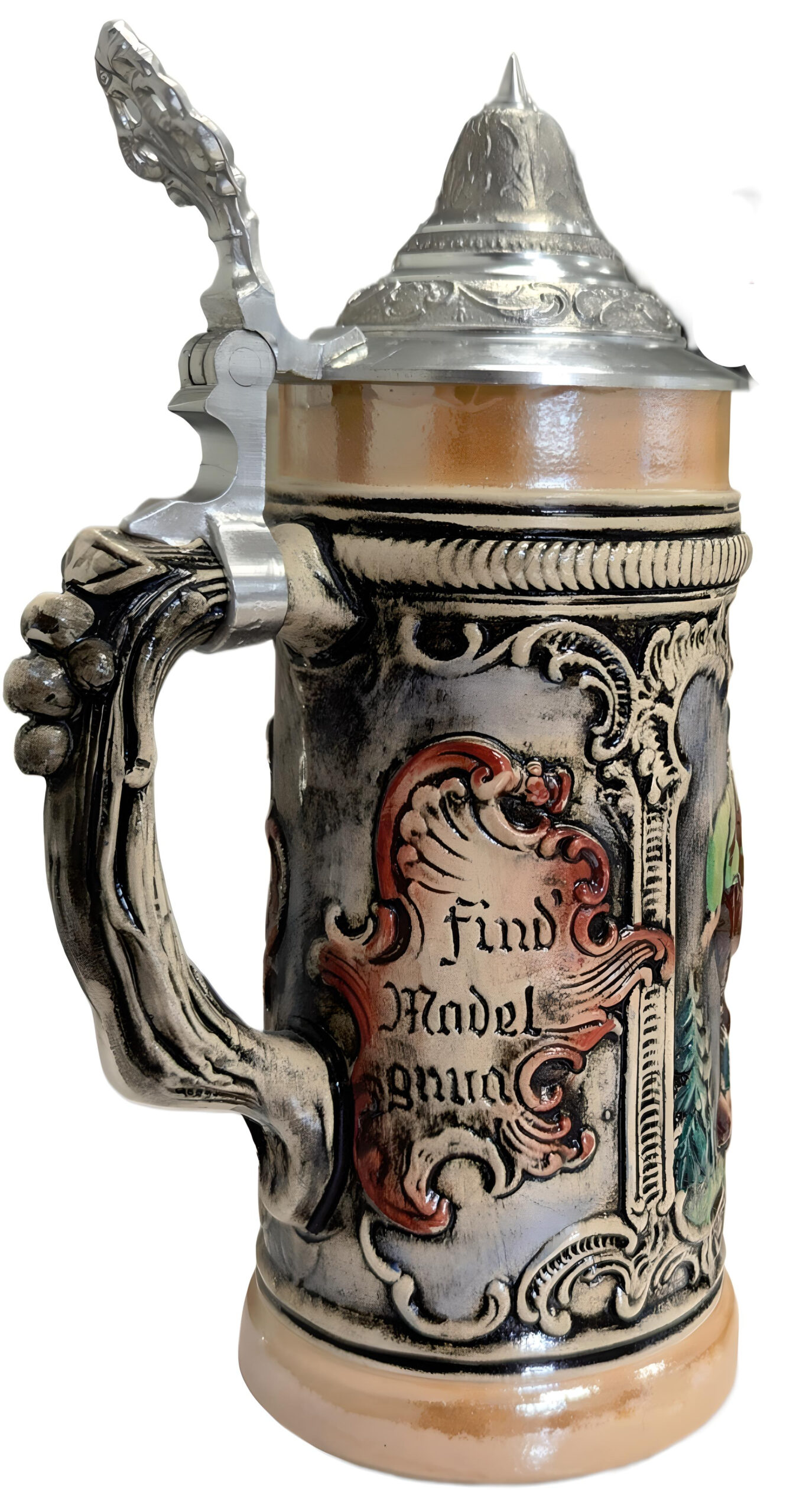 "Auf Freiersfüßen" Bierkrug handbemalt, 1/2 ltr., ZD – Bild 4