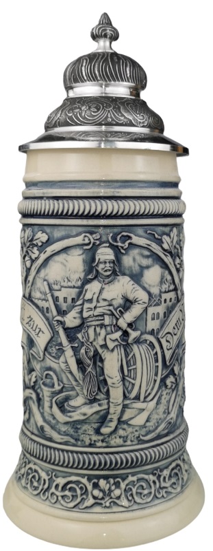 Feuerwehrkrug 1 Liter, historisches Motiv,