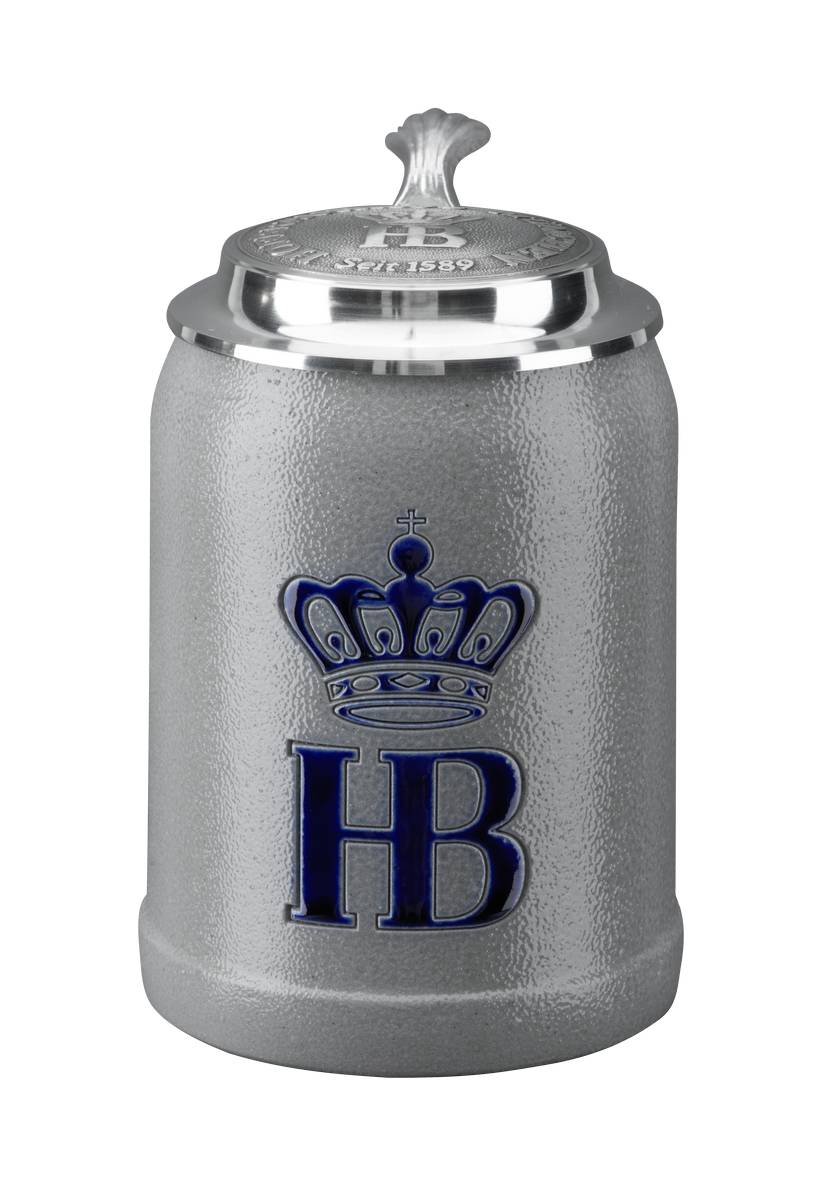 HB"Keferloher" Krug, 1/2 Lltr., Salzglasur mit Zinndeckel