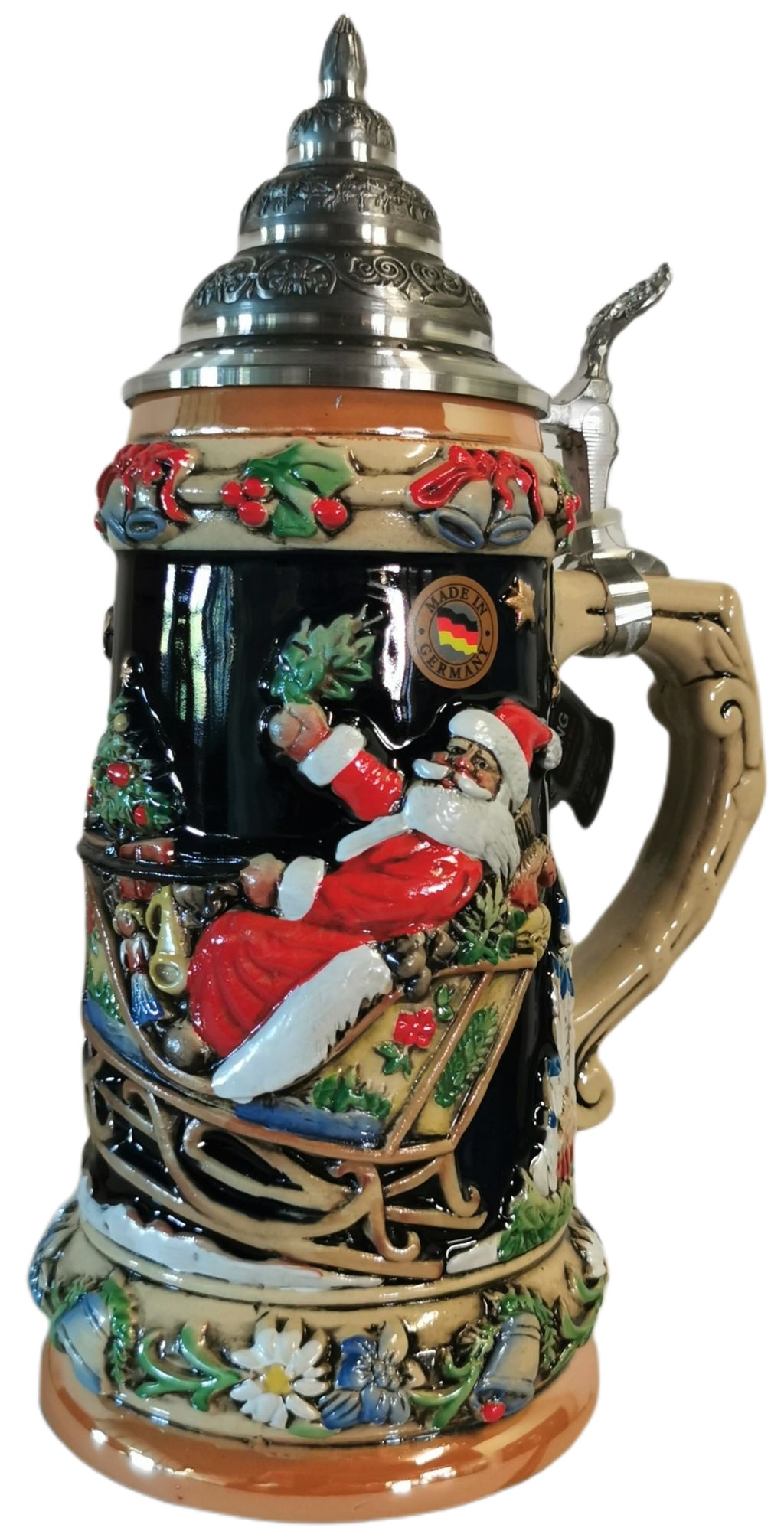 Weihnachtsmann im Schlitten Bierkrug – Bild 3