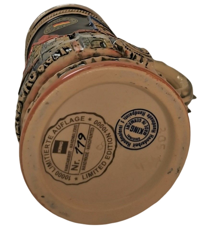Rothenburg Krug Klein 1/8 Liter bemalt mit Zinndeckel – Bild 3