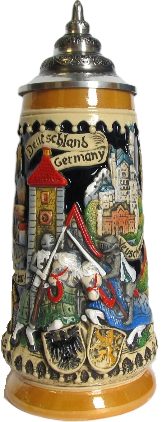 Deutschland Mittelalter Krug 0,5 Liter kobalt bemalt mit ZD
