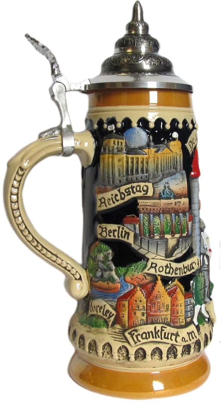 Deutschland Mittelalter Krug 0,5 Liter kobalt bemalt mit ZD – Bild 4