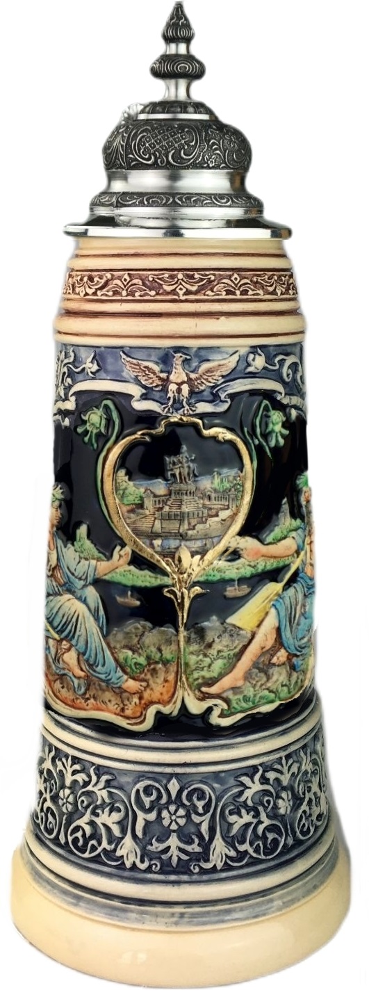 Limität 2021 Vater Rhein & Mutter Mosel Bierkrug, bemalt
