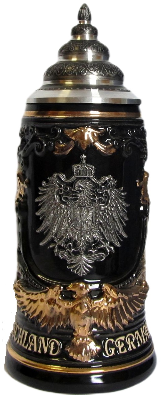Deutschland Zinnadler Bierkrug 0,4 L