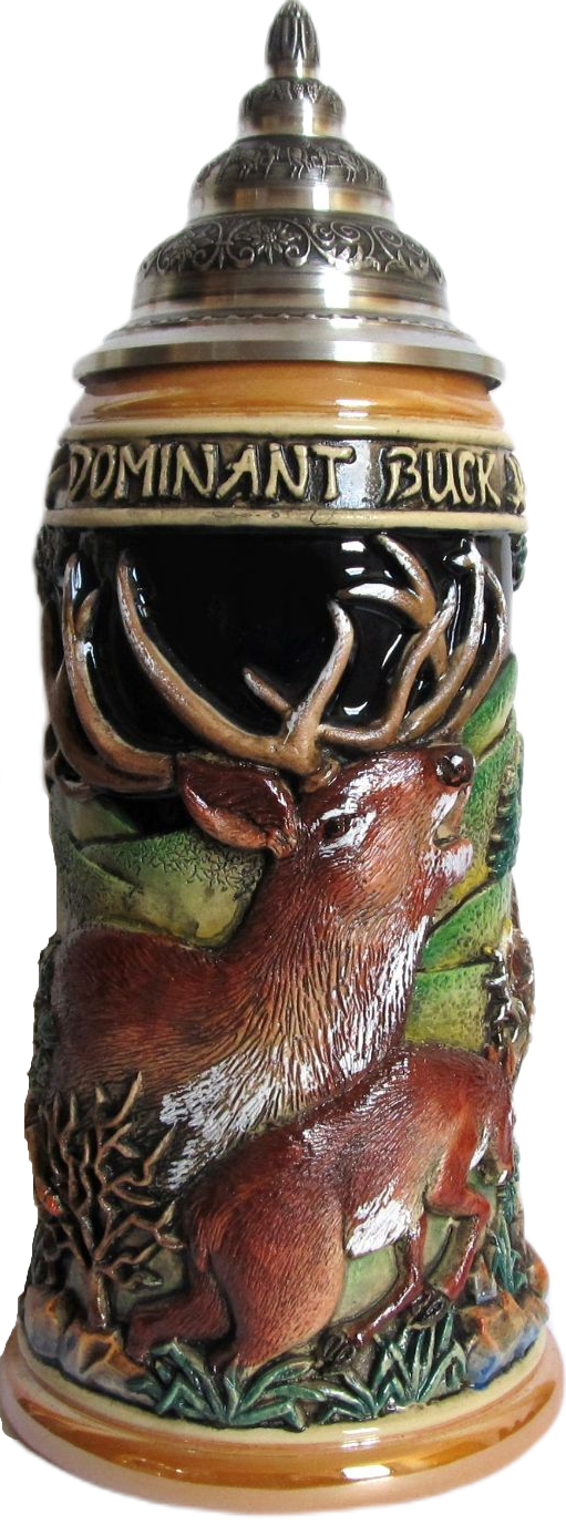 Röhrender Hirsch Krug, kobalt, bemalt 0.75 L