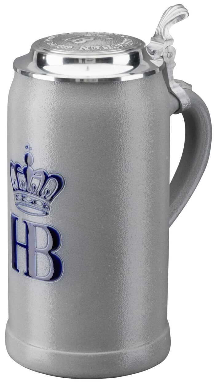 HB"Keferloher" Krug, 1 Lltr., Salzglasur mit Zinndeckel