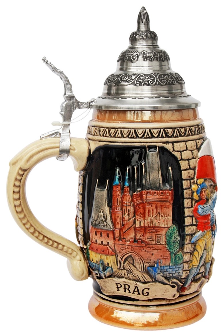 Prag / Praha Krug, bauchig 0,50 L, kobalt, bemalt – Bild 4