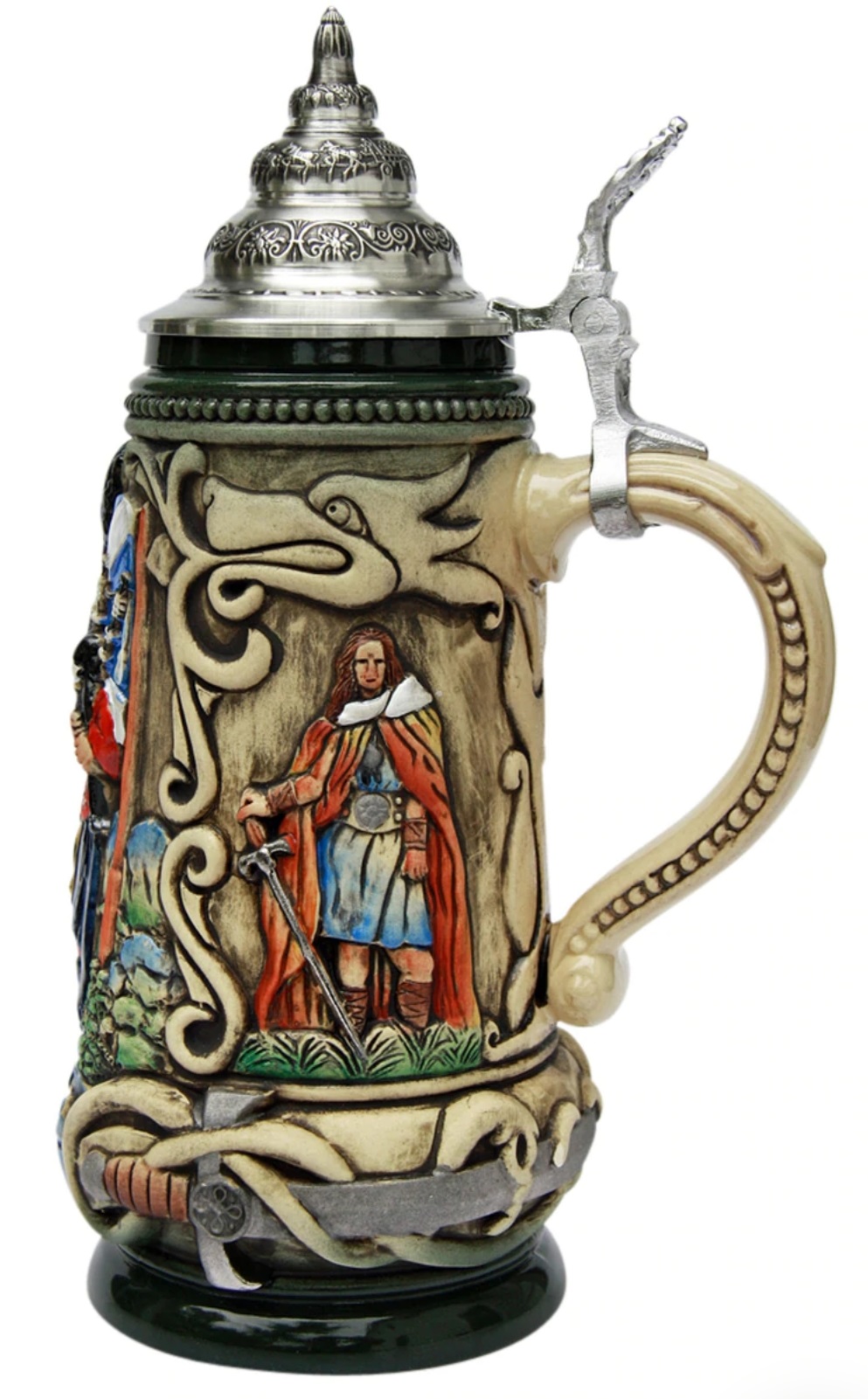 Schottland Krug, rusti bemalt mit Zinndeckel – Bild 4