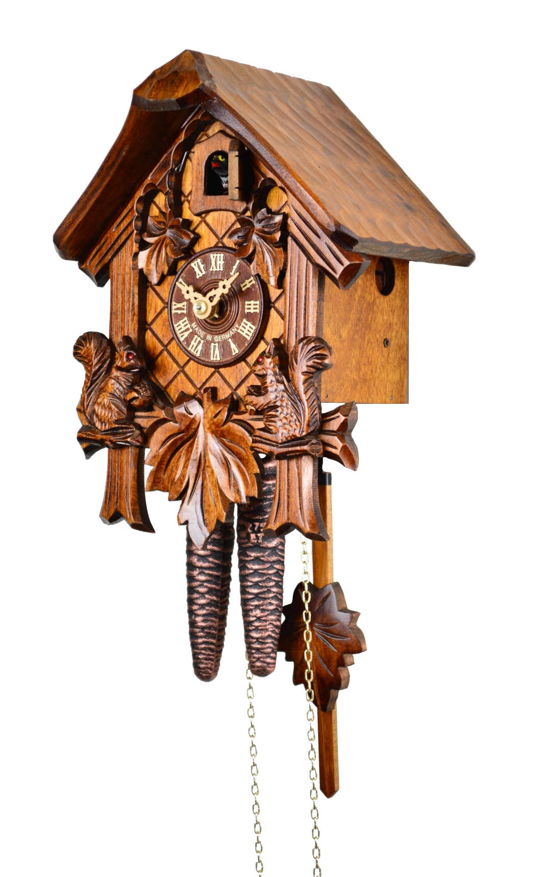 Kuckucksuhr Haus, 3-Laub und Eichhörnchen – Bild 3