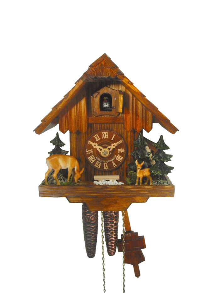 Kuckucksuhr Waldhütte Rehe
