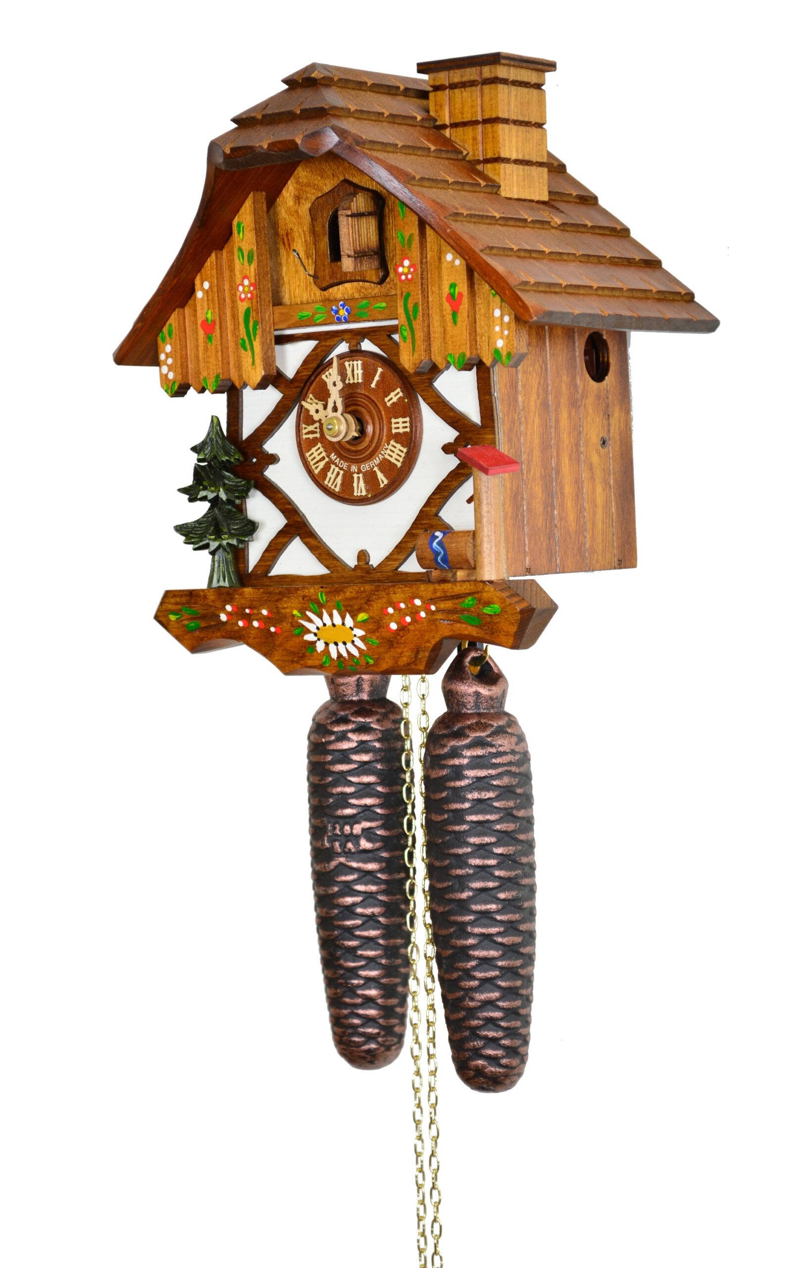 Kuckucksuhr Chalet Fachwerk, Kaminfeger – Bild 3