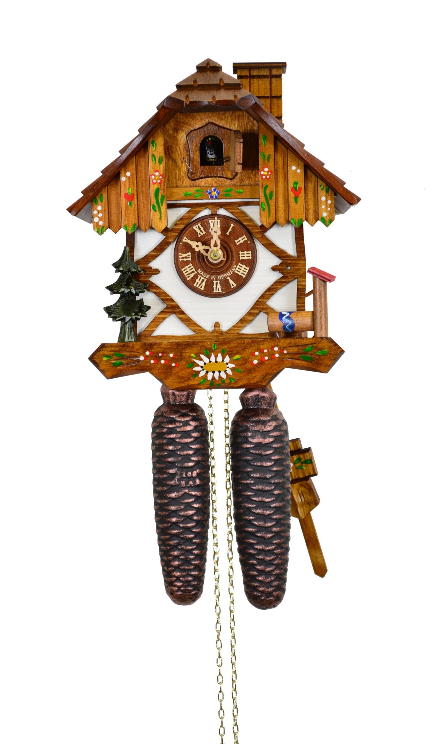 Kuckucksuhr Chalet Fachwerk, Kaminfeger