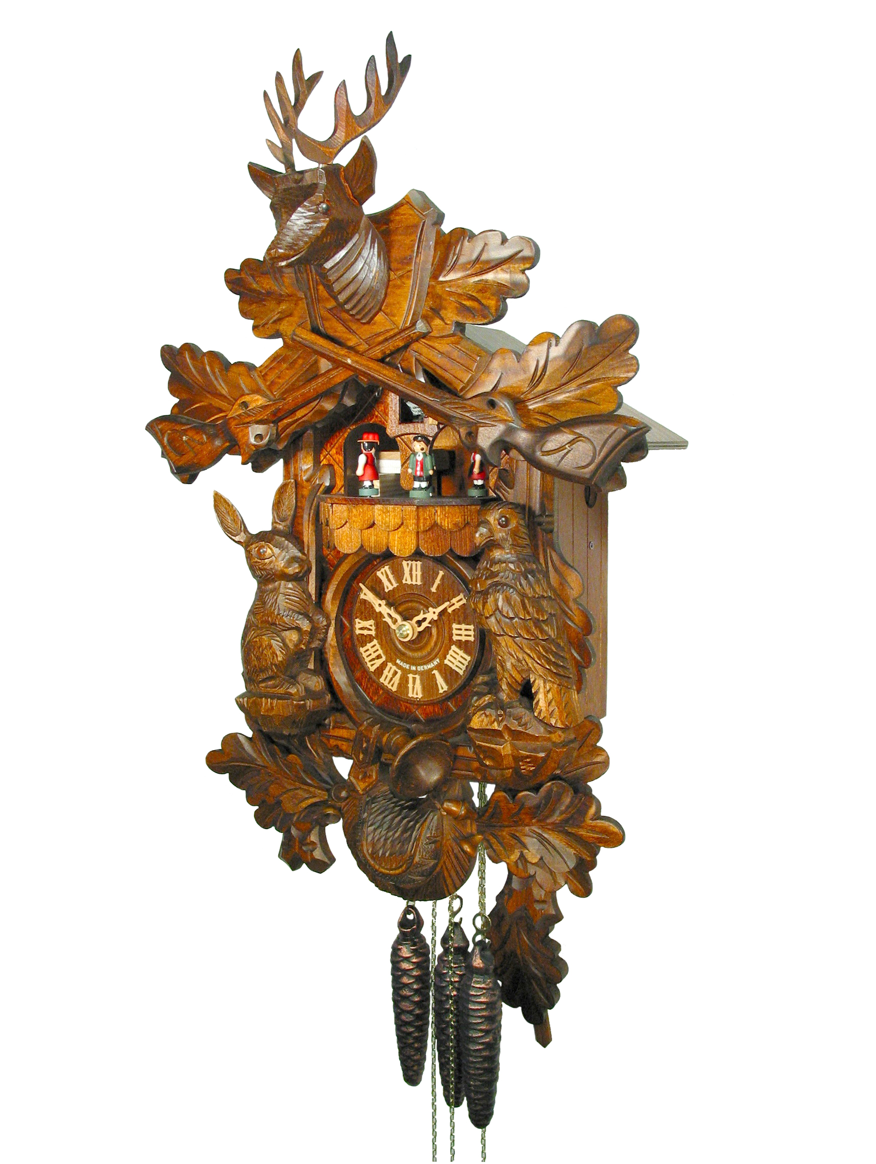Kuckucksuhr Musik Tänzer, Jägeruhr – Bild 3
