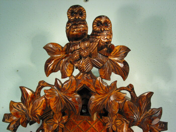 Kuckucksuhr Eulenpaar & Ranken – Bild 5