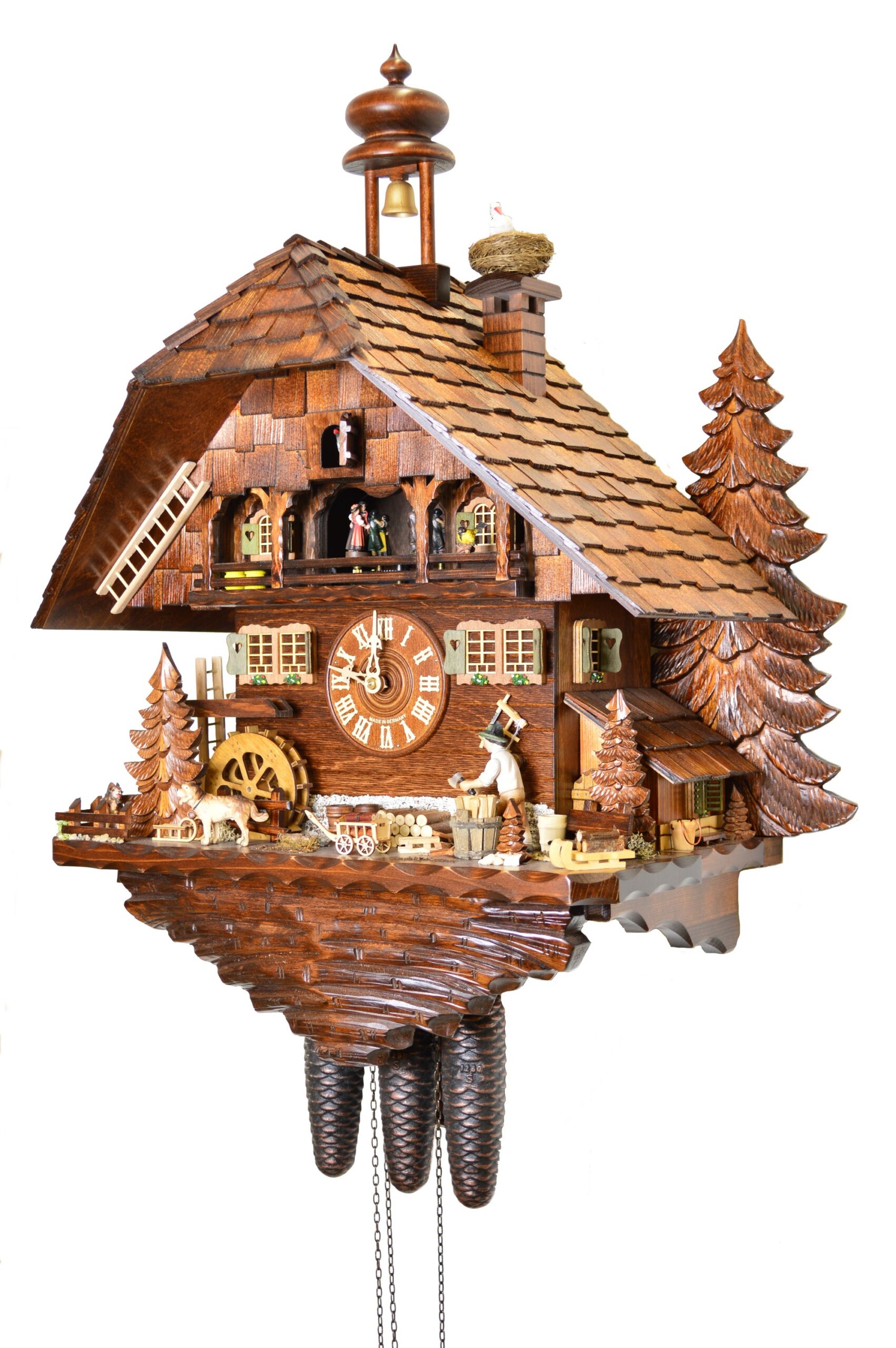 Kuckucksuhr Schwarzwaldhof Holzhacker – Bild 4