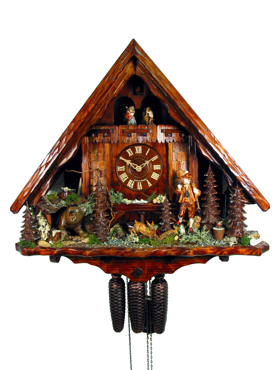 Kuckucksuhr "Jagdhaus, Jäger, Bär" - VdS prämiert 2006