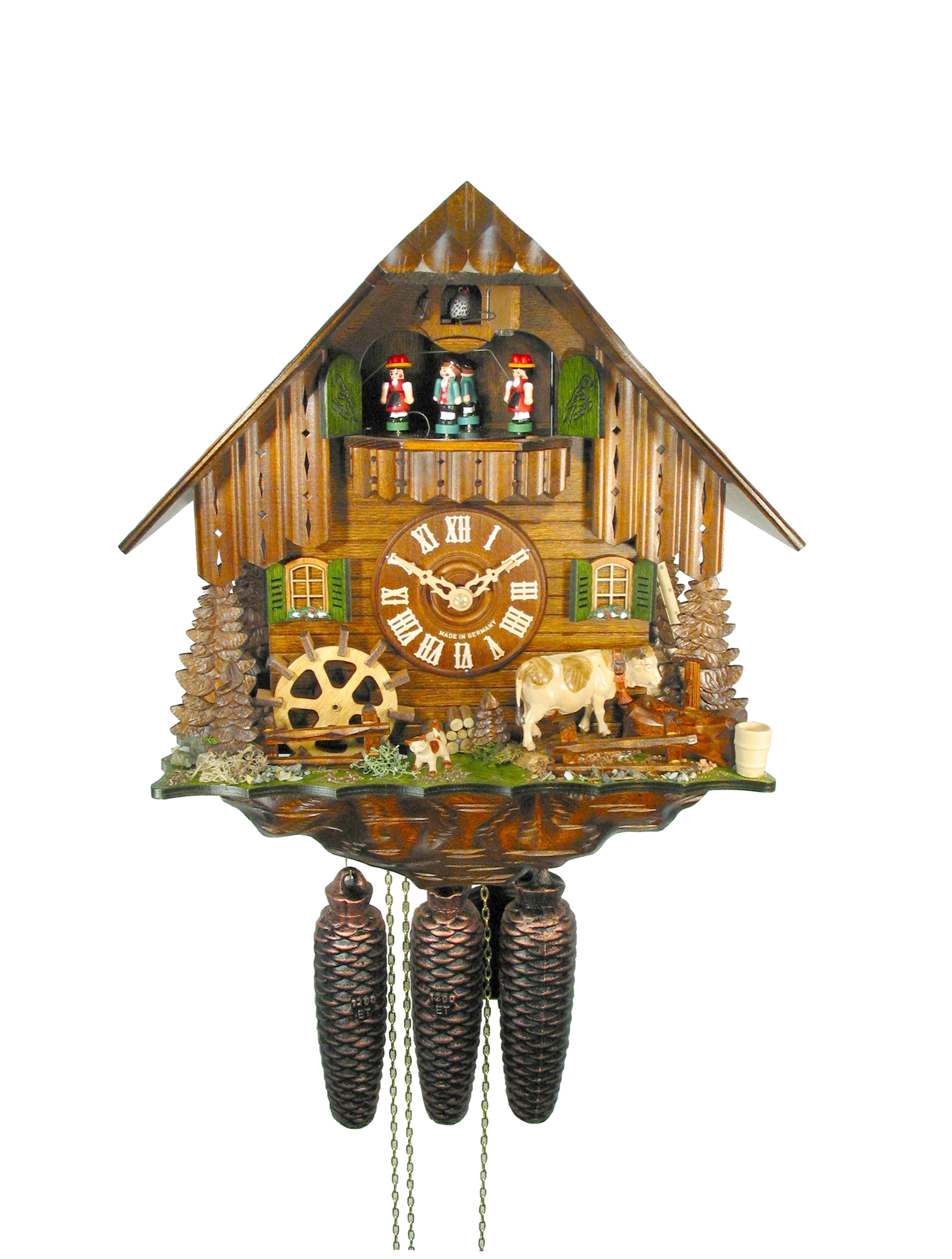 Kuckucksuhr Schwarzwaldhof mit Kuh