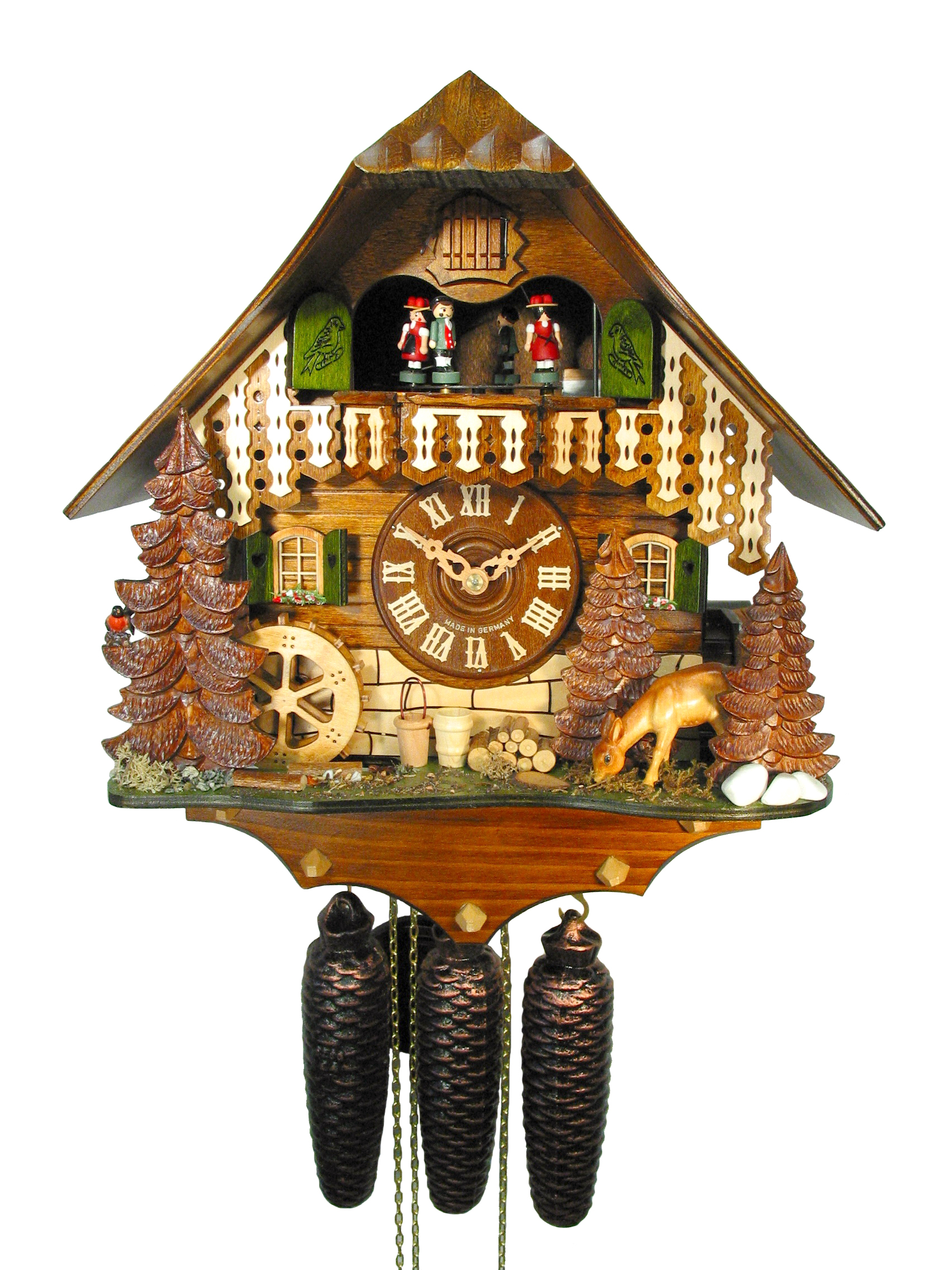 Kuckucksuhr Schwarzwaldhof mit Reh