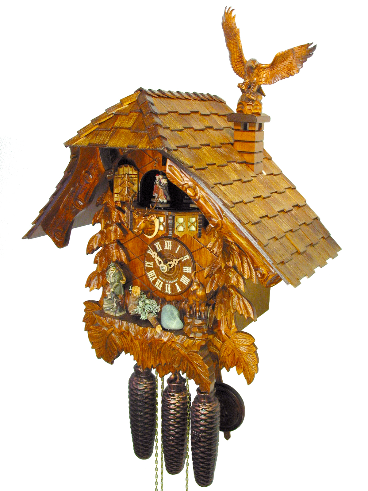 Kuckucksuhr Jägerhaus mit Adler – Bild 3
