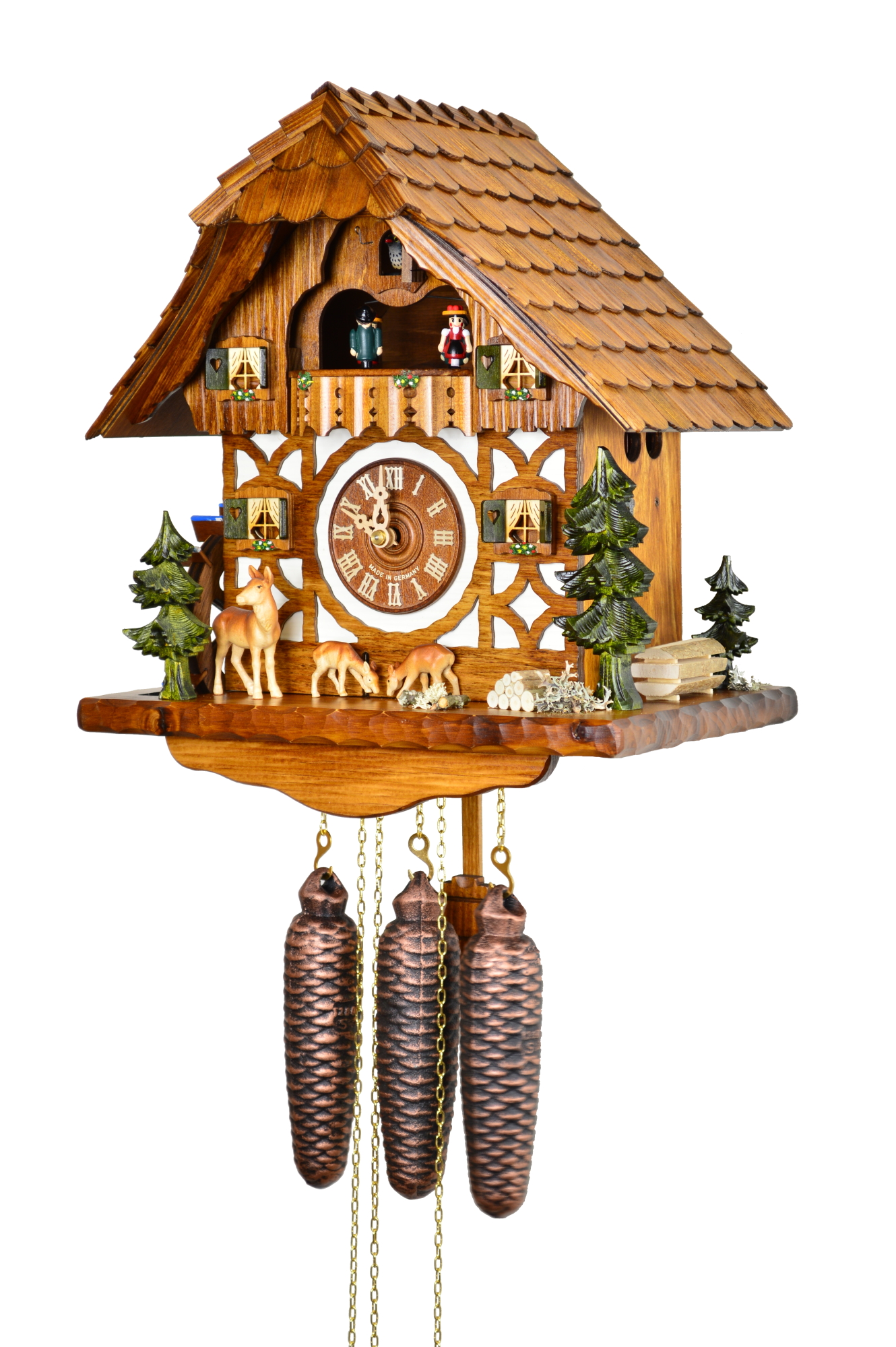 Kuckucksuhr Chalet Hüpfende Rehe – Bild 4
