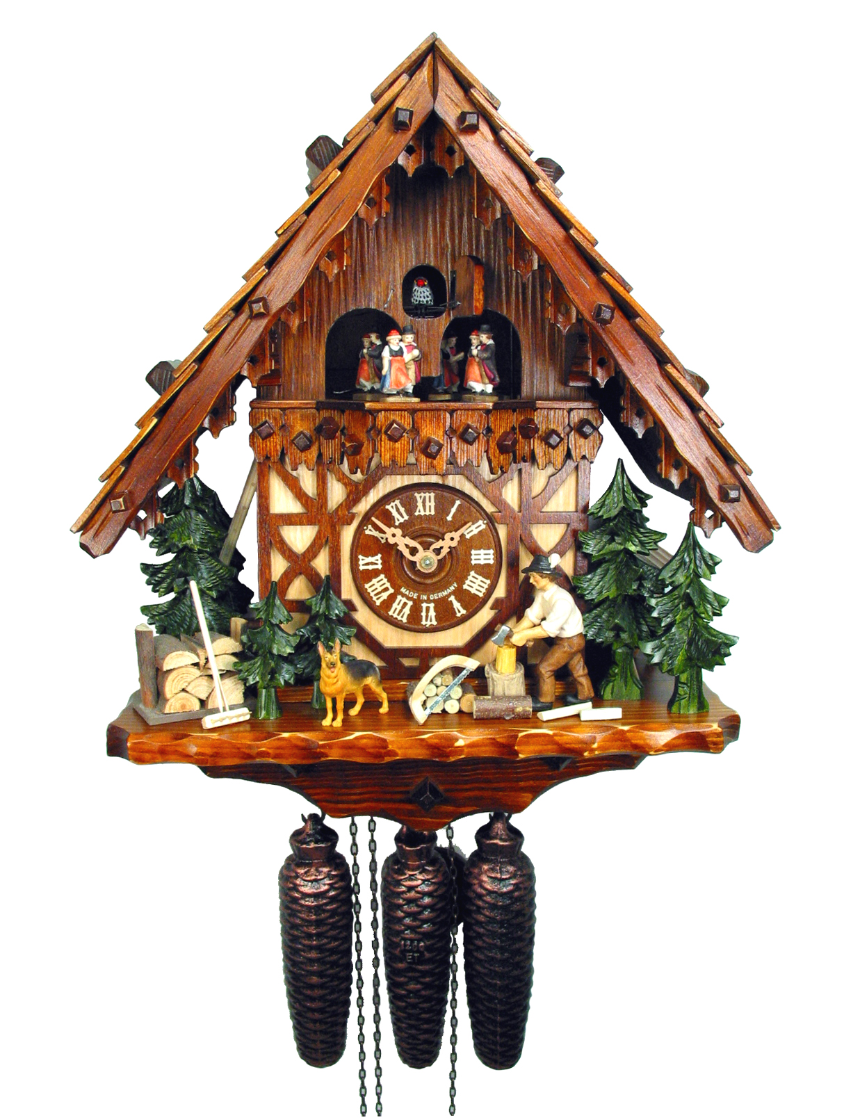 Kuckucksuhr Fachwerkhaus mit Holzhacker