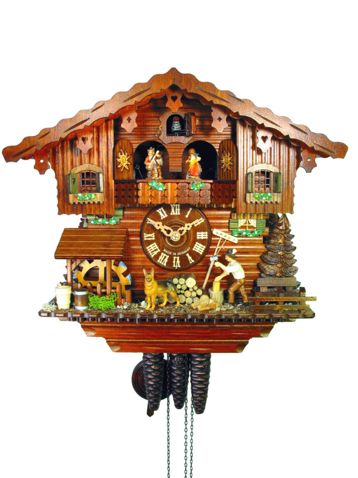 Kuckucksuhr "Schwarzwaldhaus, Mühlrad, Holzhacker" (Copy)