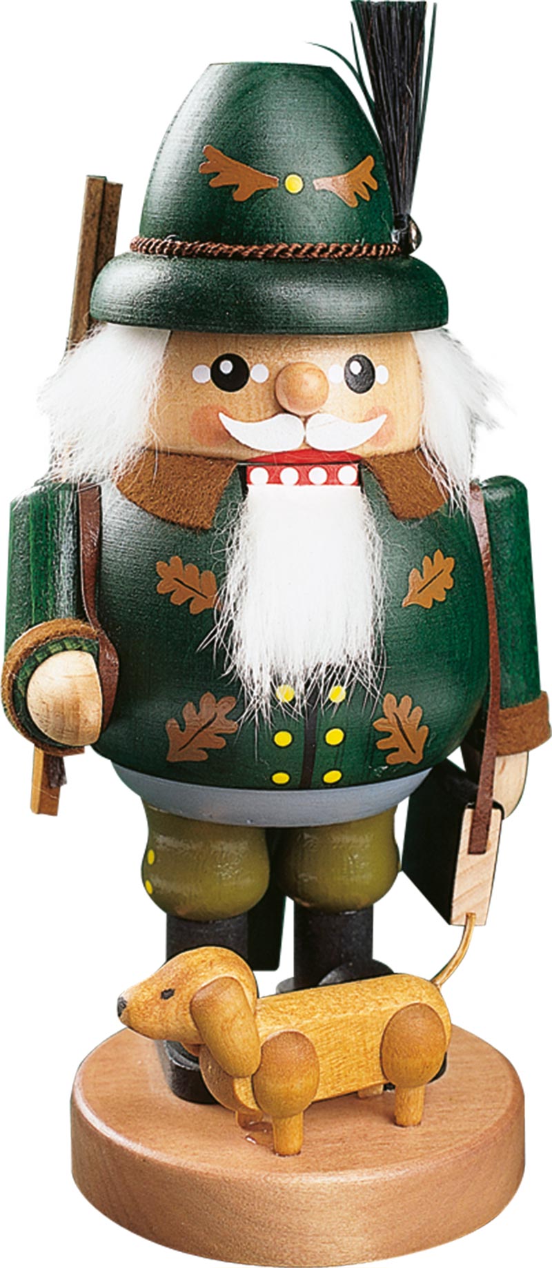 Richard Glaesser Nussknacker Förster / Jäger mit Dackel aus Seiffen im Erzgebirge