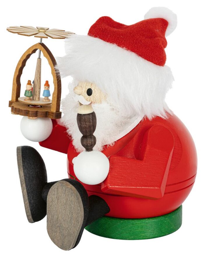 Richard Glaesser Rauchmann Santa mit Pyramide sitzend aus Seiffen im Erzgebirge – Bild 4